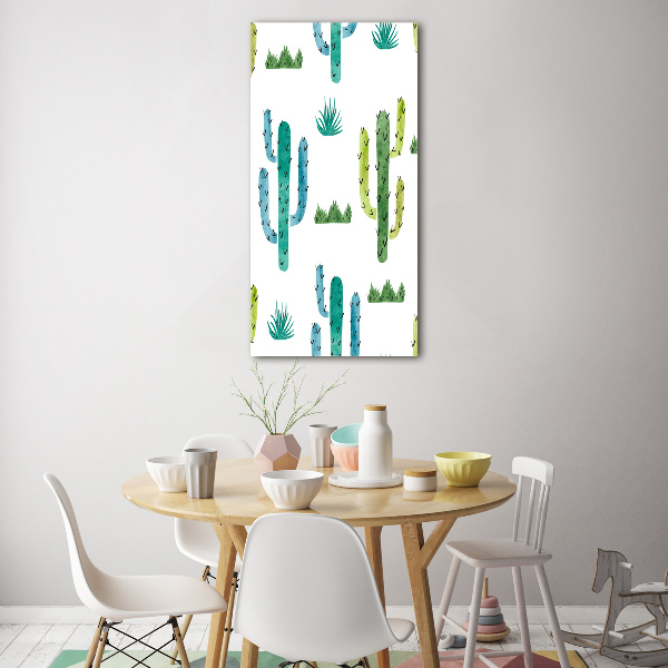 Quadro stampa su vetro acrilico verticale Cactus
