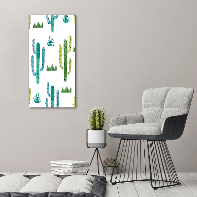 Quadro stampa su vetro acrilico verticale Cactus