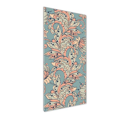 Quadro acrilico verticale Fiori etnici