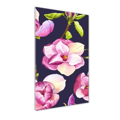 Quadro stampa su vetro acrilico verticale Magnolia