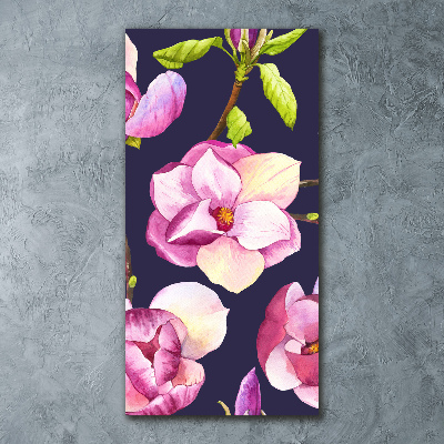 Quadro stampa su vetro acrilico verticale Magnolia