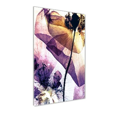 Quadro vetro acrilico verticale Papaveri