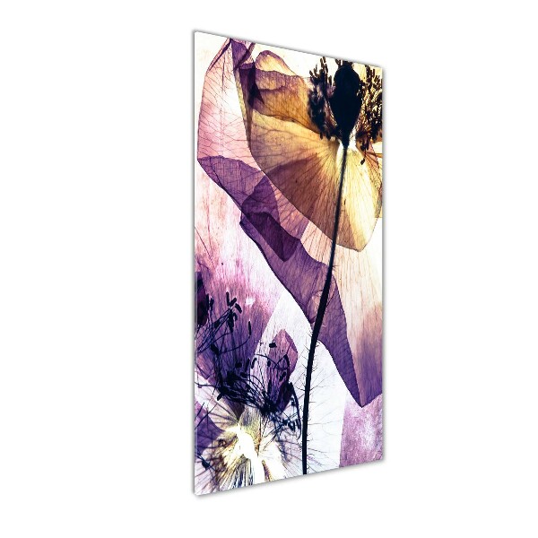 Quadro vetro acrilico verticale Papaveri