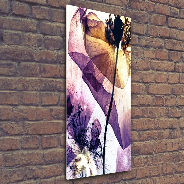 Quadro vetro acrilico verticale Papaveri