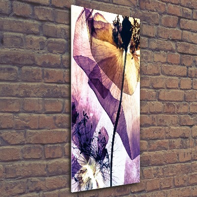 Quadro vetro acrilico verticale Papaveri