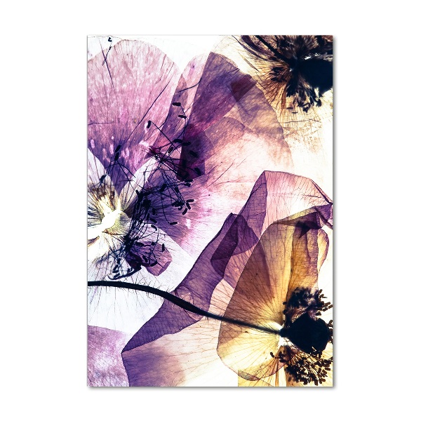 Quadro vetro acrilico verticale Papaveri