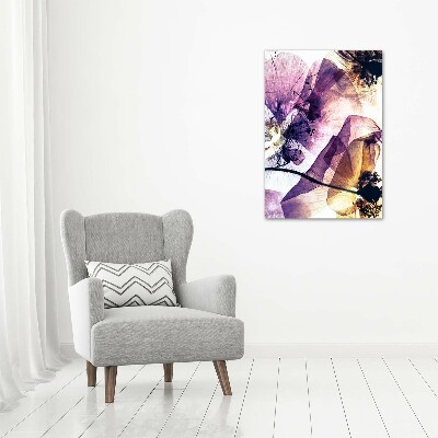 Quadro vetro acrilico verticale Papaveri