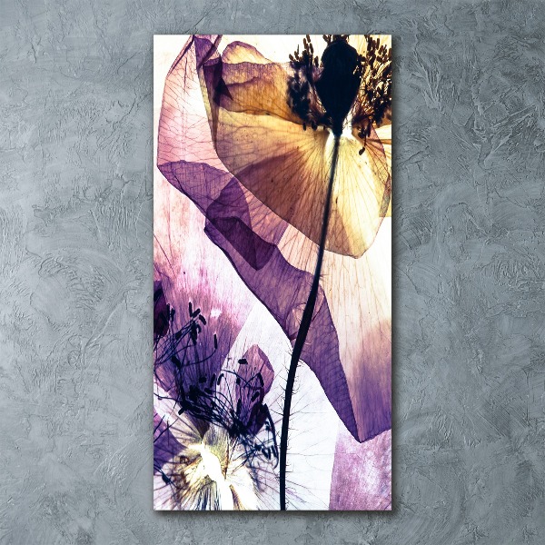 Quadro vetro acrilico verticale Papaveri