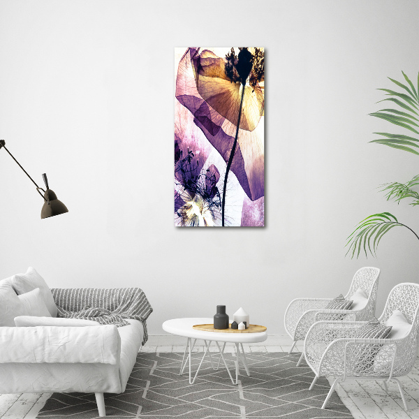 Quadro vetro acrilico verticale Papaveri