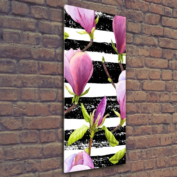 Quadro in vetro acrilico verticale Magnolia