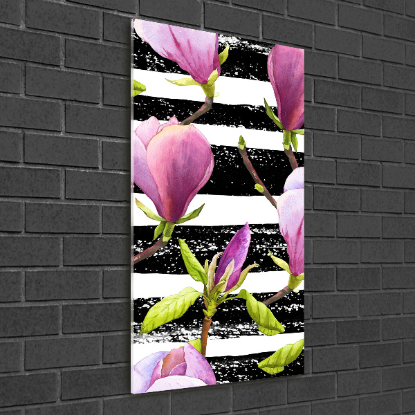 Quadro in vetro acrilico verticale Magnolia