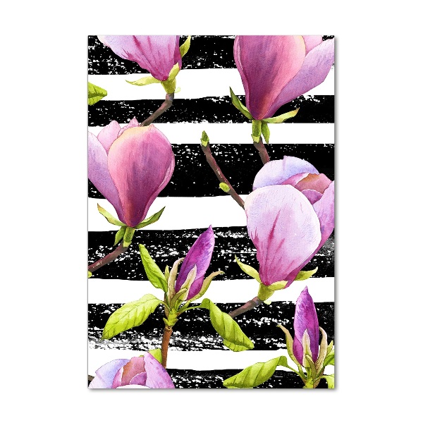 Quadro in vetro acrilico verticale Magnolia