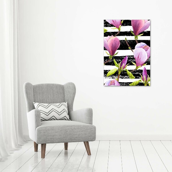 Quadro in vetro acrilico verticale Magnolia