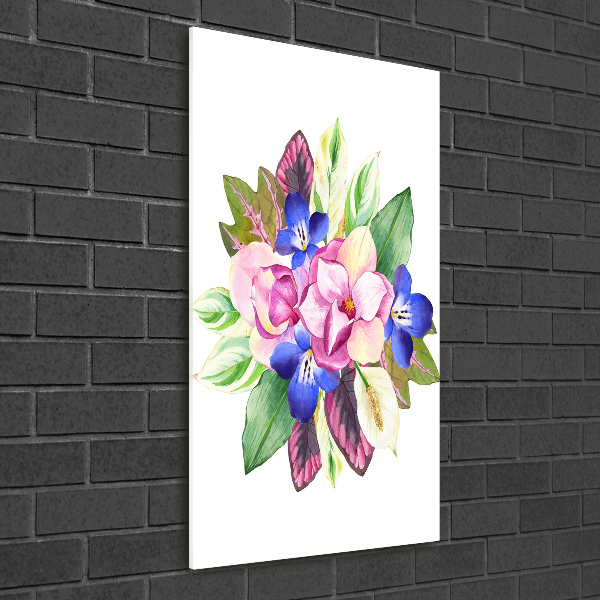 Quadro acrilico verticale Un mazzo di fiori