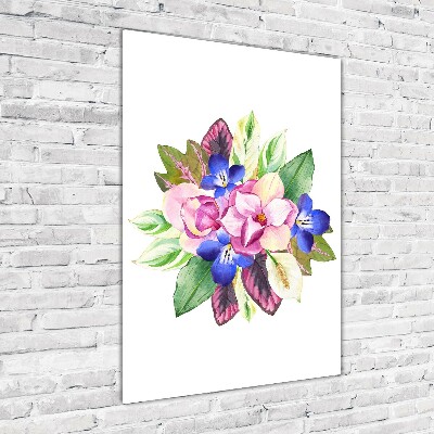 Quadro acrilico verticale Un mazzo di fiori