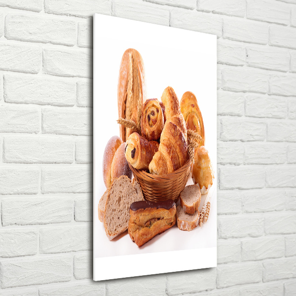 Quadro in vetro acrilico verticale Pane nel cestino