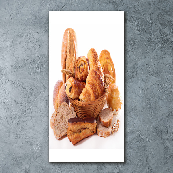 Quadro in vetro acrilico verticale Pane nel cestino