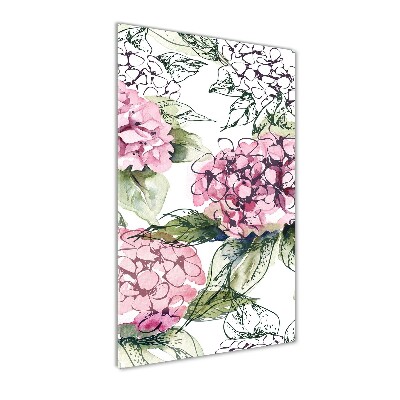 Quadro vetro acrilico verticale Ortensia