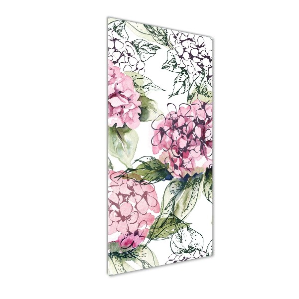 Quadro vetro acrilico verticale Ortensia