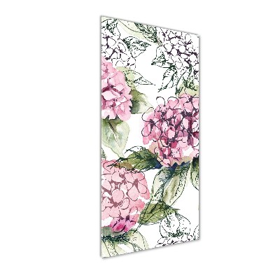 Quadro vetro acrilico verticale Ortensia