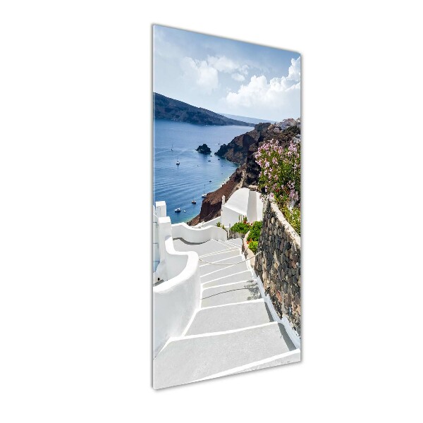 Quadro in vetro acrilico verticale Santorini, Grecia