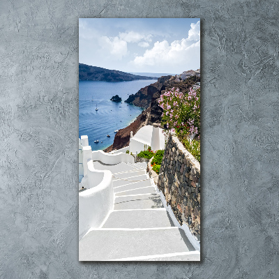Quadro in vetro acrilico verticale Santorini, Grecia