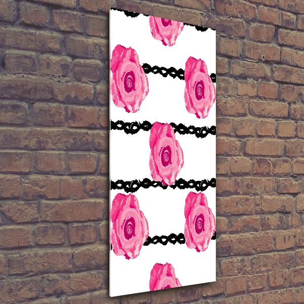 Quadro in vetro acrilico verticale Rose