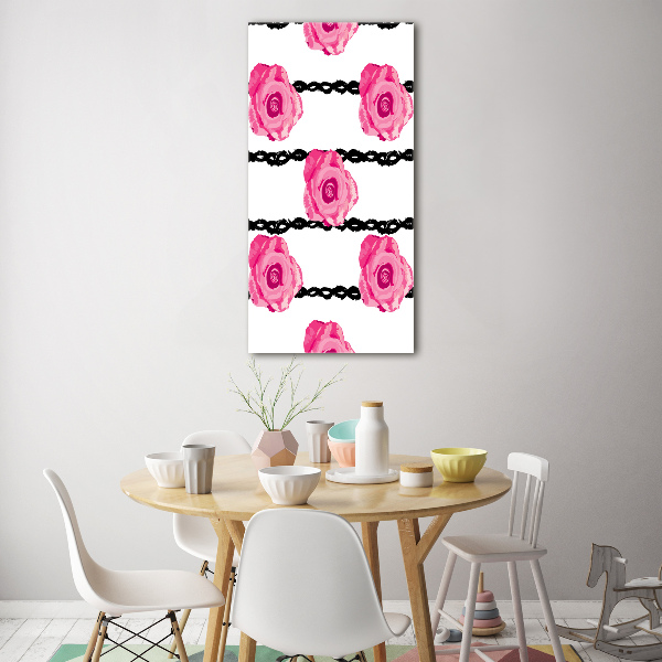 Quadro in vetro acrilico verticale Rose