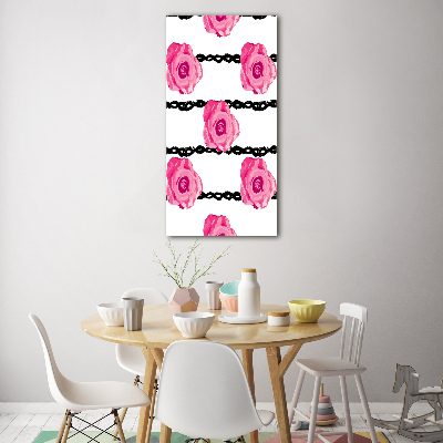 Quadro in vetro acrilico verticale Rose