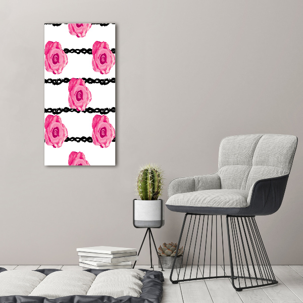 Quadro in vetro acrilico verticale Rose