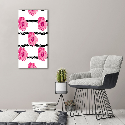 Quadro in vetro acrilico verticale Rose