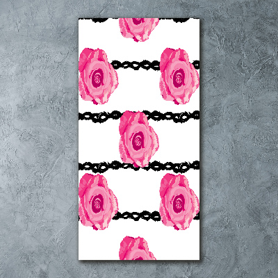 Quadro in vetro acrilico verticale Rose