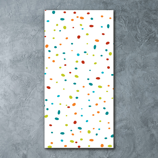 Quadro vetro acrilico verticale Puntini colorati