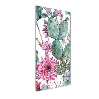 Quadro stampa su vetro acrilico verticale Cactus