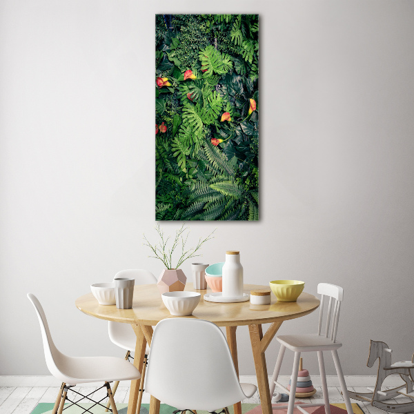 Quadro acrilico verticale Piante tropicali