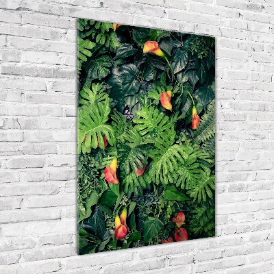 Quadro acrilico verticale Piante tropicali