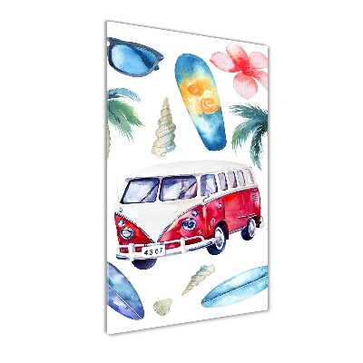 Quadro stampa su vetro acrilico verticale Set da surfista