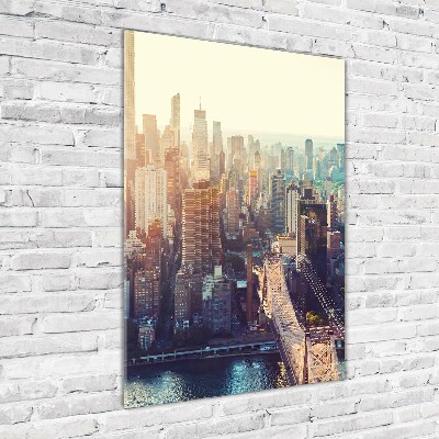 Quadro vetro acrilico verticale Vista a volo d'uccello di New York