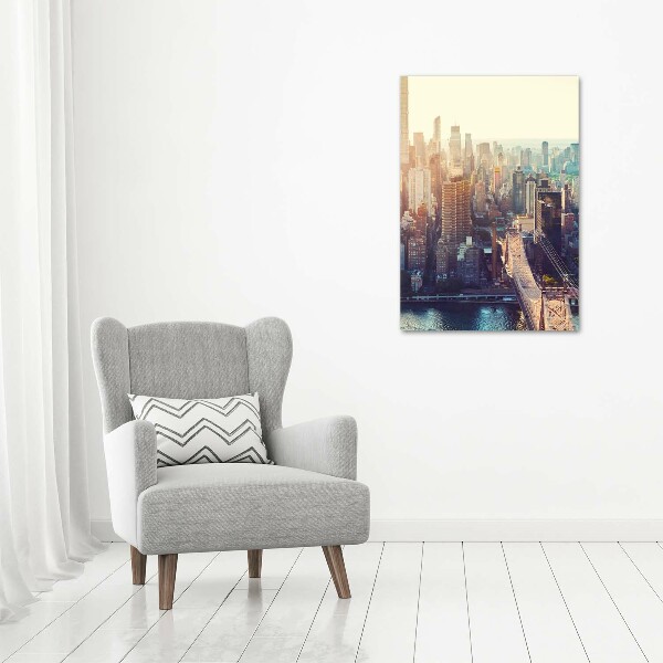 Quadro vetro acrilico verticale Vista a volo d'uccello di New York