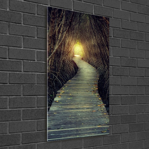 Quadro stampa su vetro acrilico verticale Sentiero nella foresta