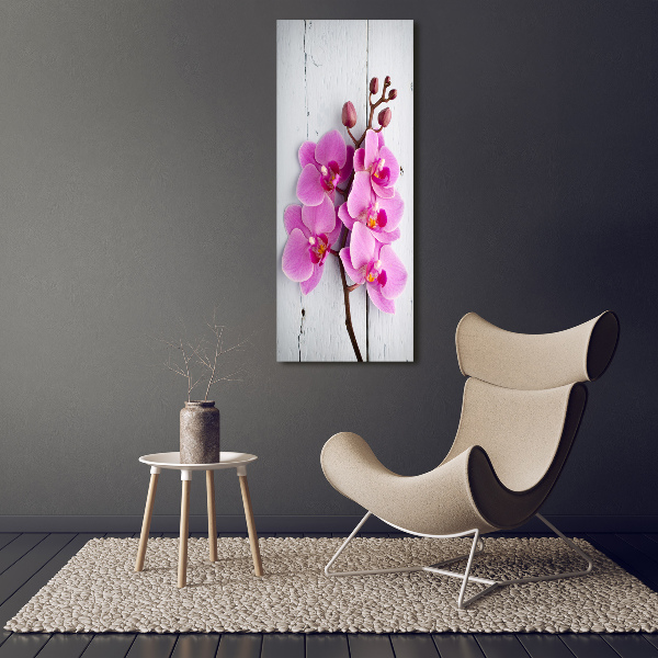 Quadro vetro acrilico verticale Orchidea rosa