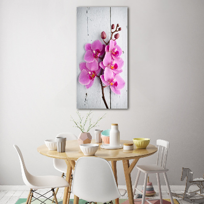 Quadro vetro acrilico verticale Orchidea rosa