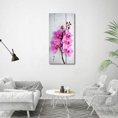 Quadro vetro acrilico verticale Orchidea rosa