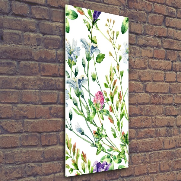 Quadro acrilico verticale Fiori selvatici