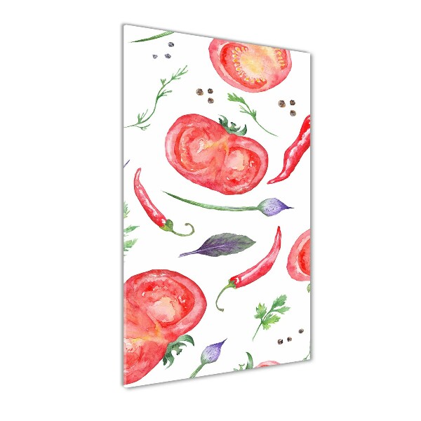 Quadro in vetro acrilico verticale Verdure