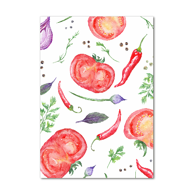 Quadro in vetro acrilico verticale Verdure