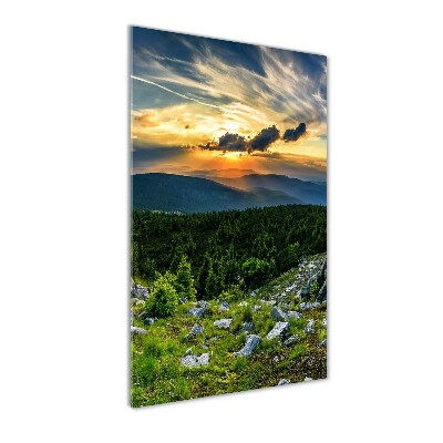 Quadro vetro acrilico verticale Panorama delle montagne