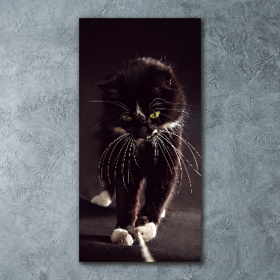 Quadro vetro acrilico verticale Gatto nero