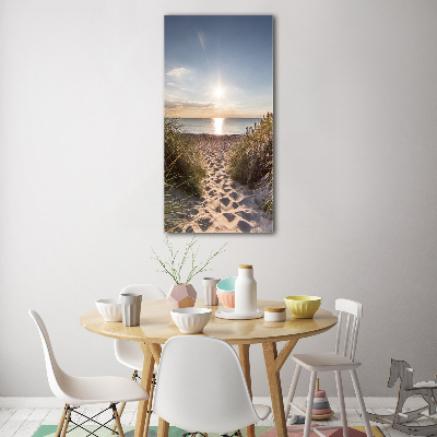 Quadro in vetro acrilico verticale Dune costiere