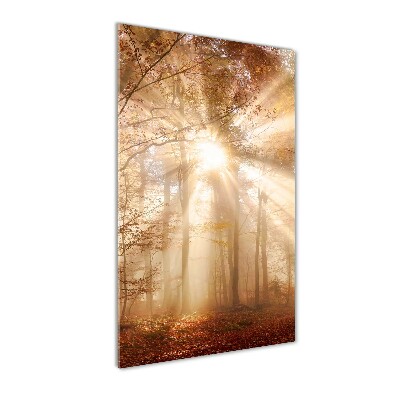 Quadro acrilico verticale Foresta in autunno